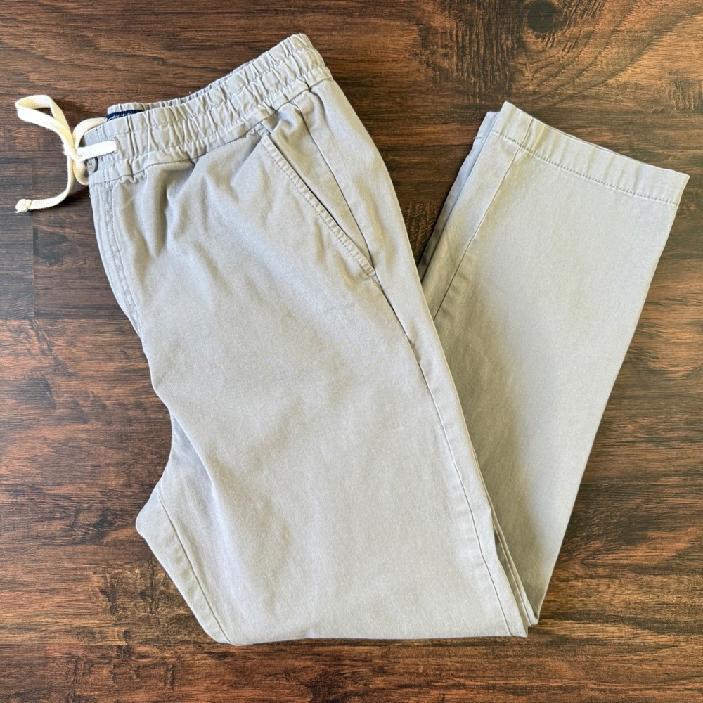 J‎ Crew Chino Pants Medium Drawstring Gray Relaxed Taper Sportsman's Outftter